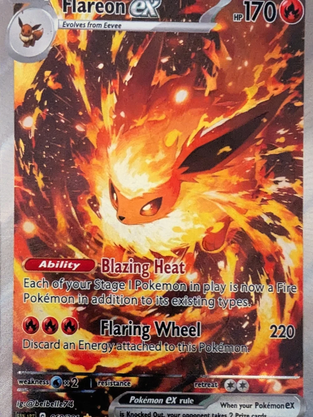 Flareon ex Fire Collectible Card - Orange
